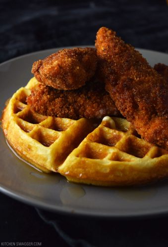 Spicy Fried Chicken and Waffles