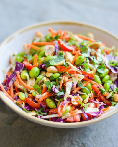 Asian Slaw With Ginger Peanut Dressing