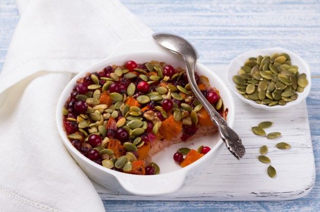 Millet and pumpkin seed squash bake