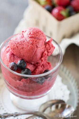 No-Churn Raspberry Frozen Yogurt