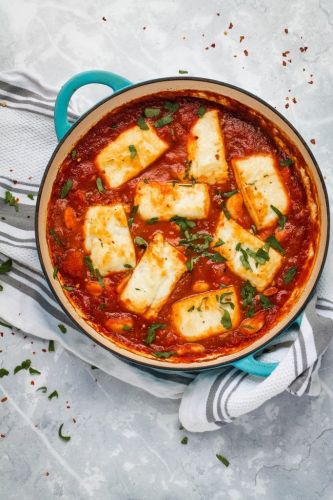 Smoky Tomato and Halloumi Bake