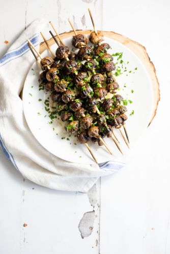 Grilled Mushrooms with Herbed Brown Butter Sauce