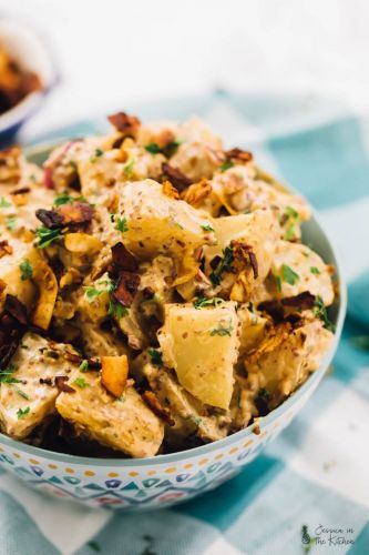 Loaded Vegan Potato Salad with Coconut Bacon