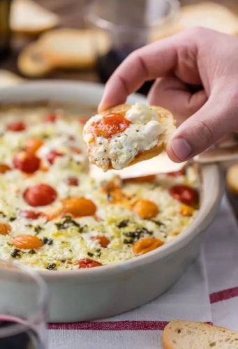 Goat cheese Dip with Garlic & Roasted Tomatoes