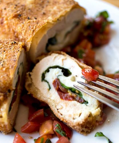 Crispy Stuffed Chicken Caprese