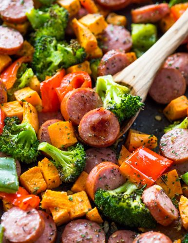 Healthy 30-Minute Sheet Pan Sausage and Veggies