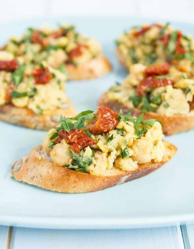 Chickpea Bruschetta with Sun-Dried Tomatoes