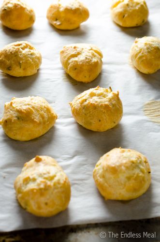 White Cheddar and Thyme Gougeres with Smoked Sea Salt