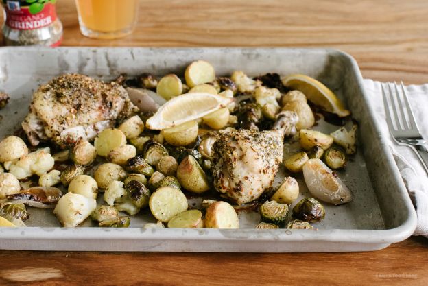 Herb-Crusted Roasted Chicken Sheet Pan Supper