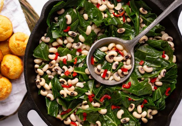 Collard greens and black-eyed peas - US