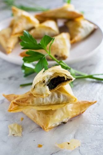 Crispy Mushroom Filo Triangles