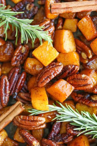 Cinnamon Pecan Roasted Butternut Squash