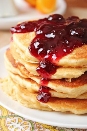 Peanut butter and jelly pancakes