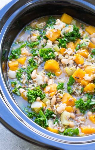 Slow Cooker Wild Rice Vegetable Soup