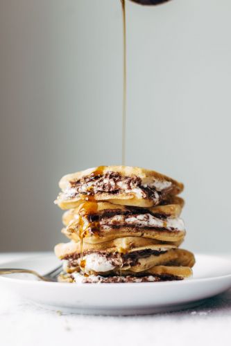 S'Mores Waffles with Nutella and Toasted Coconut