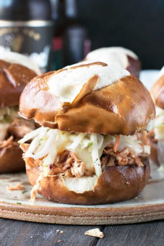 Slow Cooker Apple Cider Chicken Sliders