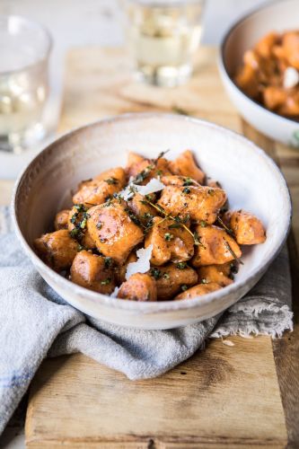 Sweet Potato Gnocchi with Herbed White Wine Pan Sauce