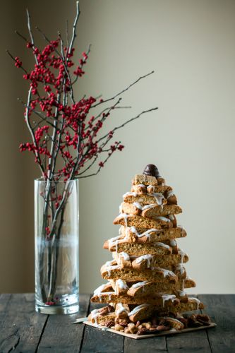 Almond Biscotti Christmas Tree