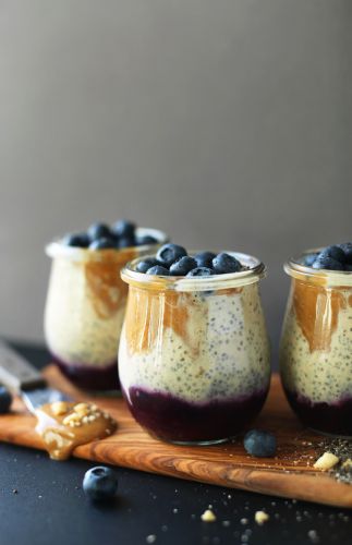 Peanut butter and jelly chia pudding