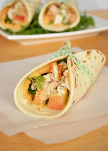 Apple and Chicken Tacos With Pumpkin Mayo