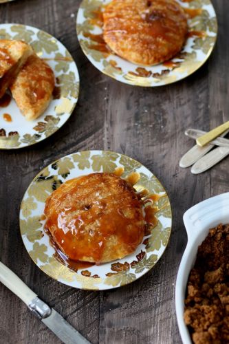 Apple dumplings with salted maple caramel