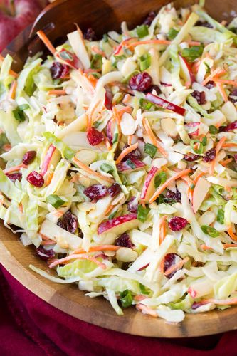 Apple, cranberry and almond coleslaw