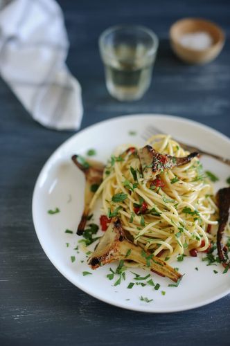 Artichokes with spaghetti