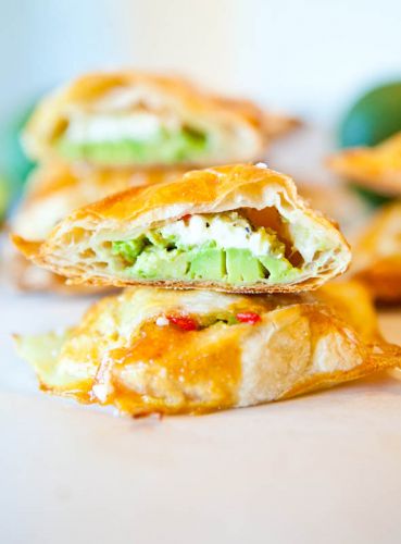 Avocado, Cream Cheese and Salsa-Stuffed Puff Pastries