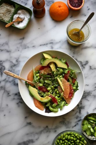 Avocado Grapefruit and Edamame Salad