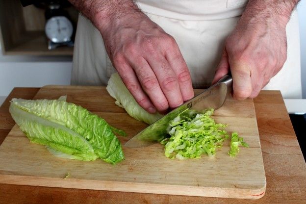 Cut the lettuce