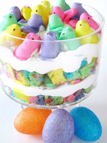 Rainbow Peeps Trifle