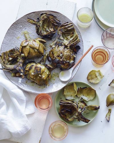 Grilled Artichokes with Lemon Vinaigrette