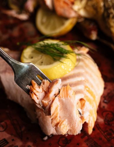 Grilled Whole Salmon with Lemon and Shallots