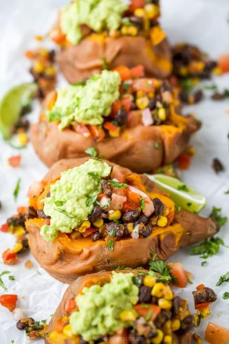 Vegan Black Bean Stuffed Sweet Potatoes