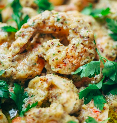 Spanish Shrimp with Garlic Bread Sauce