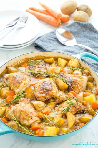 Easy One Pot Roasted Chicken Dinner