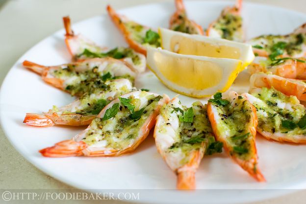 Roasted Butterflied Prawns in Garlic- Parsley Butter