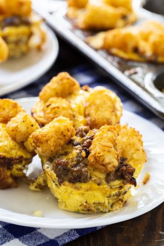 Sausage and Cheese Tater Tot Cups