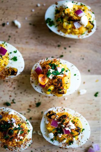 Mexican Street Corn Deviled Eggs