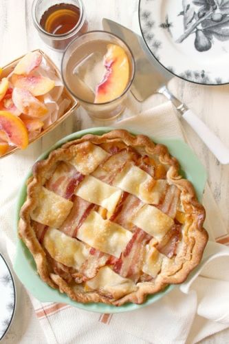 Bacon Lattice-Top Peach Pie