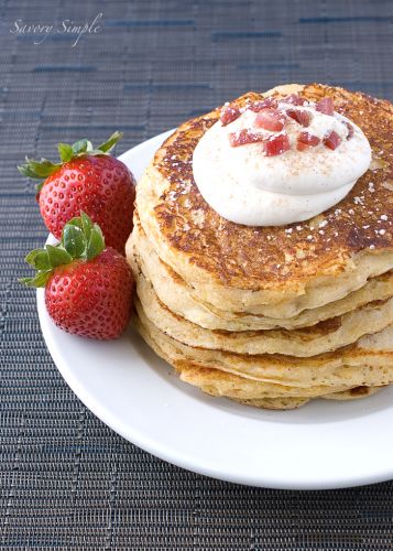 Bacon Polenta Pancakes With Maple Whipped Cream