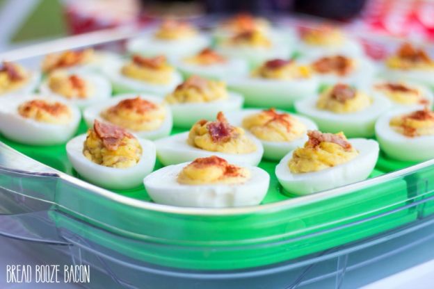 Bacon Roasted Garlic Deviled Eggs