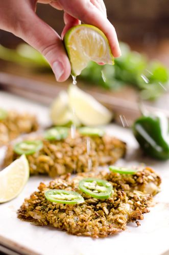 Baked tortilla crusted tilapia