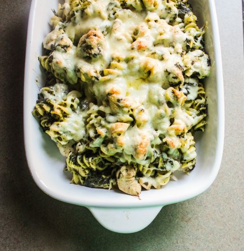 Baked Ranch Pasta with Chicken and Spinach