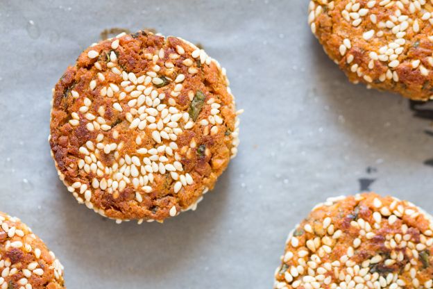 BAKED SWEET POTATO FALAFELS WITH TAHINI SAUCE