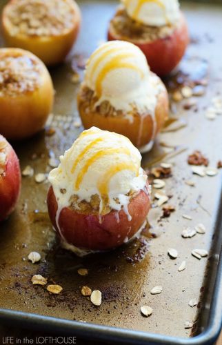 Apple crisp stuffed baked apples