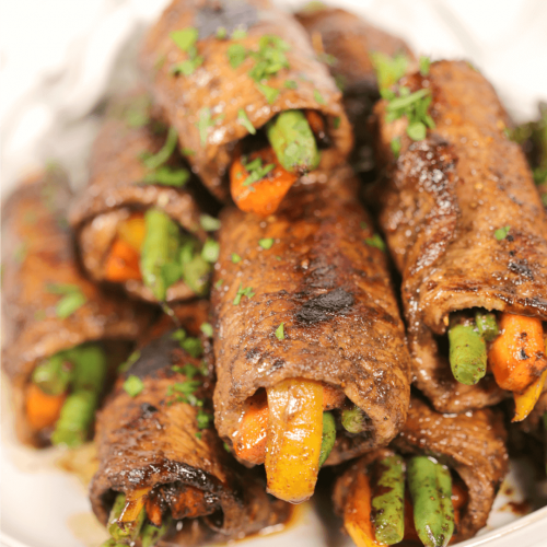 Balsamic Steak and Veggie Rolls