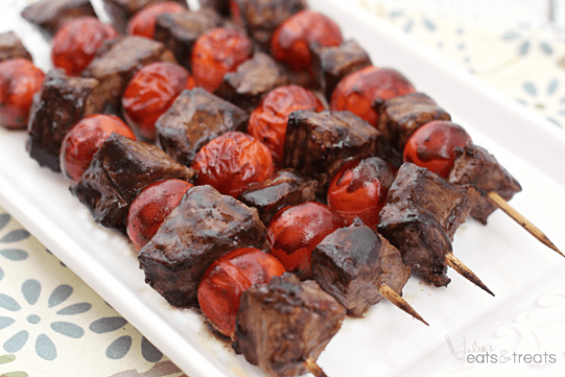 Balsamic steak skewers