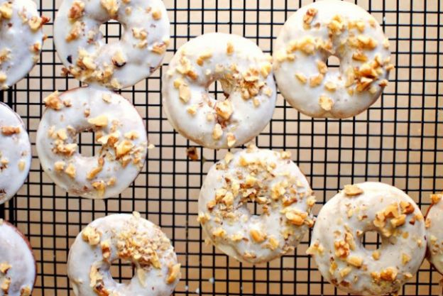 Banana walnut breakfast doughnuts