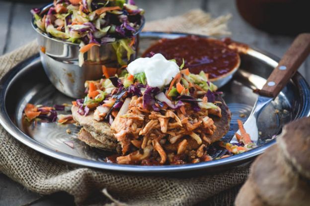 BBQ Chicken & Slaw Savory Pancakes